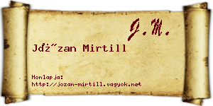 Józan Mirtill névjegykártya